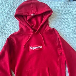 SUPREME hoodie red / small